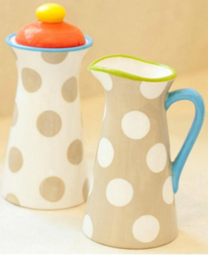COTON COLORS COBBLE DOT CREAM AND SUGAR SET