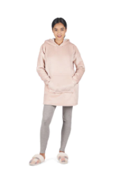 MEMOI SHERPA LINED VELOUR HOODED LOUNGER SMALL