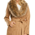 Donna Fabulous Furs Biscotti Faux Fur Fox Collar Hudson Coat