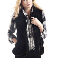 Fab Fur Mink Couture Hook Vest in Black Length 31"
