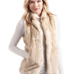 Fab Fur Mink Couture Hook Vest in Blonde Length 31"