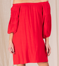 LINEN BOHO OFF SHOULDER DRESS SMALL