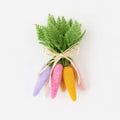 FLOCKED COLORED CARROT CLUSTER OF 6