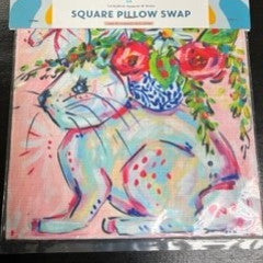 Lucky Bird Button Pillow with 1 Pillow Swaps 18x18