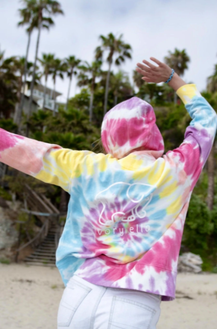 Ivory Ella Rainbow Oversized Fit Tie Dye Hoodie