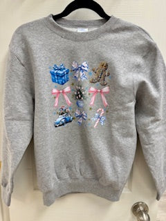 Christmas Grey Youth Large Sweatshirt