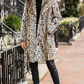 Fab Furs Leopard Faux Tailored Stroller Coat Size Medium Length 41"