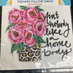 Lucky Bird Button Pillow with 1 Pillow Swaps 18x18