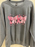 XOXO Sweatshirt Dark Grey with Pink Graphic Size Large
