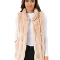 Fab Fur Mink Couture Hook Vest in Rose Length 31"