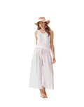 Waffle Wide Leg White Pants LARGE